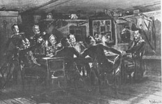 «Фаталист». Иллюстрация К.А. Савицкого. 1891 г.