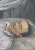 Лермонтов на смертном одре. Портрет работы Р.К. Шведе (1841)